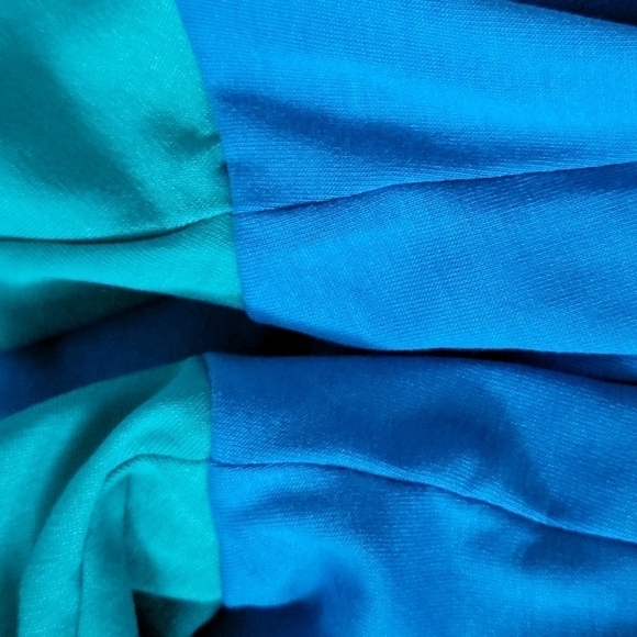 LuLaRoe Randy turquoise and green raglan 3/4 sleeve tee - Picture 7 of 9